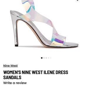 Nine West Women's Iridescent Silver Sandals